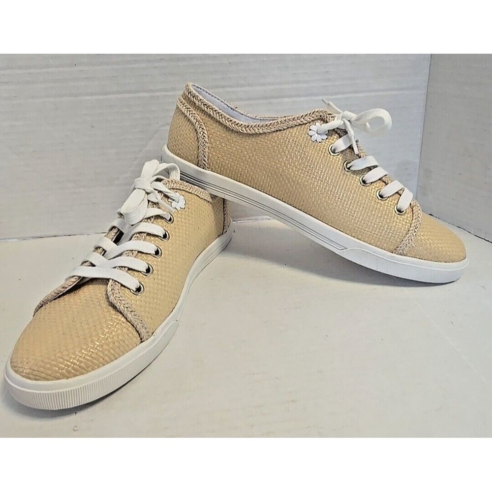 Jack Rogers Lia Rope Sneakers Rattan Lace-up Flat Platform Shoes Size 9.5 B